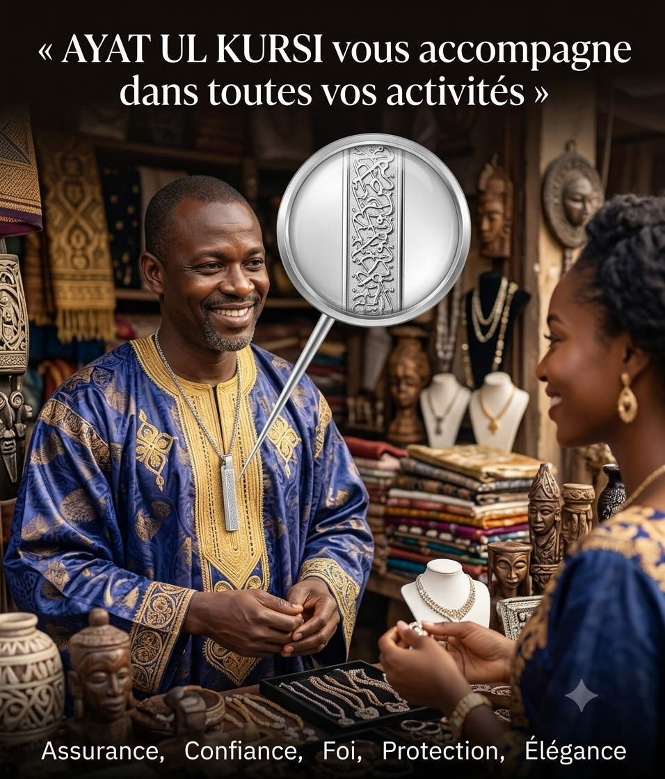 Actives la grâce avec le Collier gravé à la DUA la plus puissante AYATUL KURSI